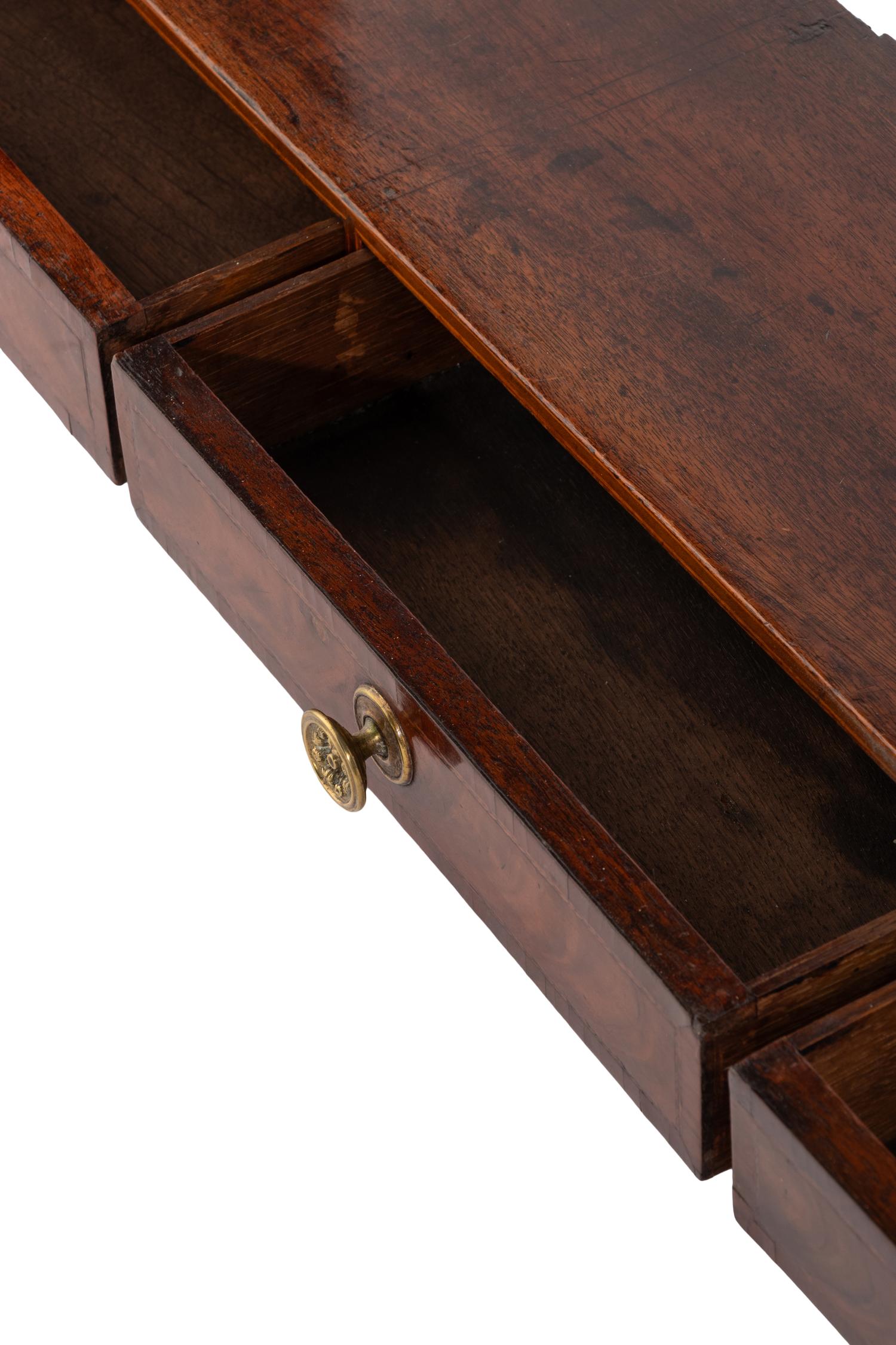 A George III Mahogany and Satinwood Hanging Etagere