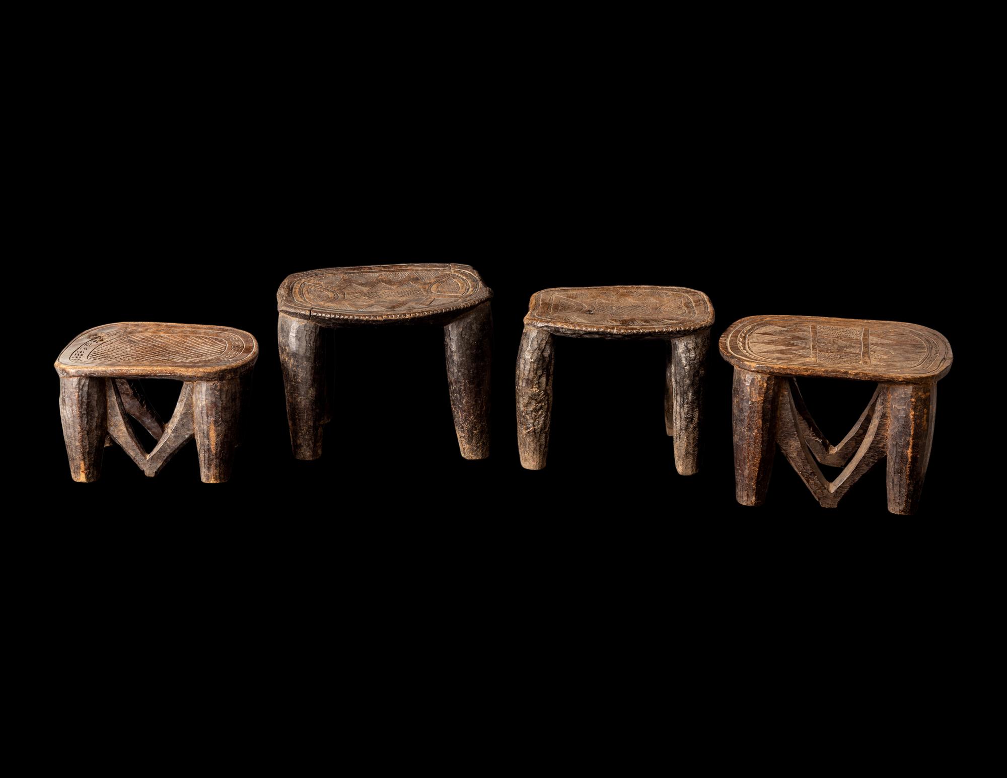 Four Nupe Wood Stools