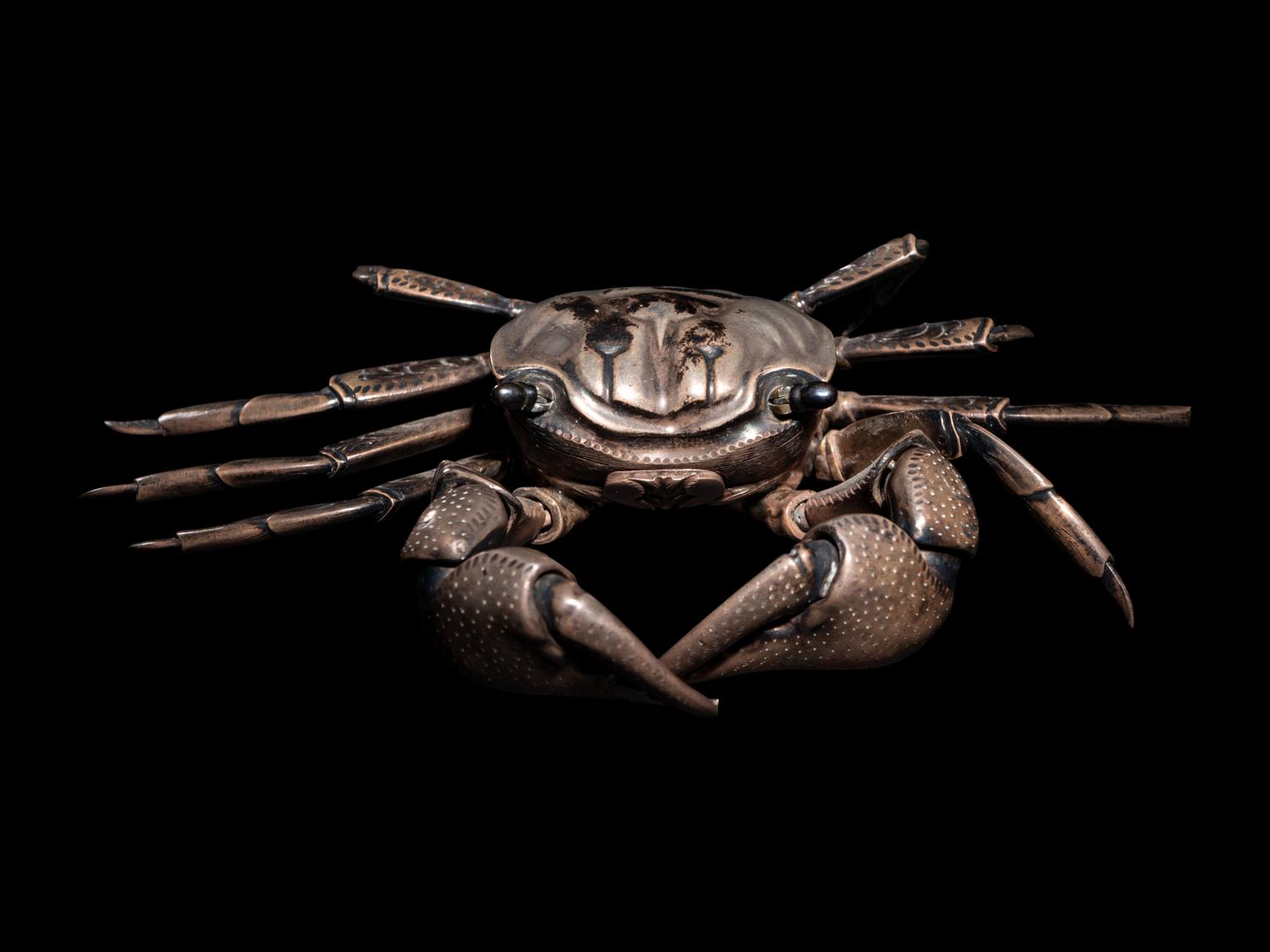 A Japanese Silver Articulated Model of a Crab