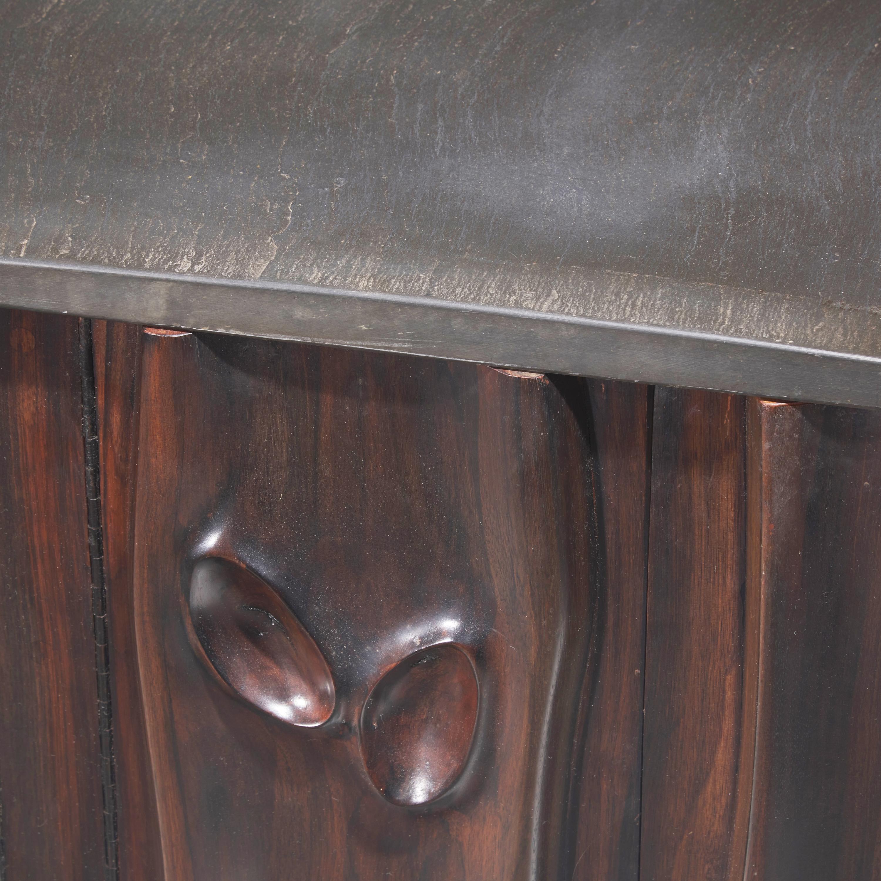 Phillip Lloyd Powell (American, 1919–2008) — Wall-Mounted Cabinet with Slate Top, c. 1970