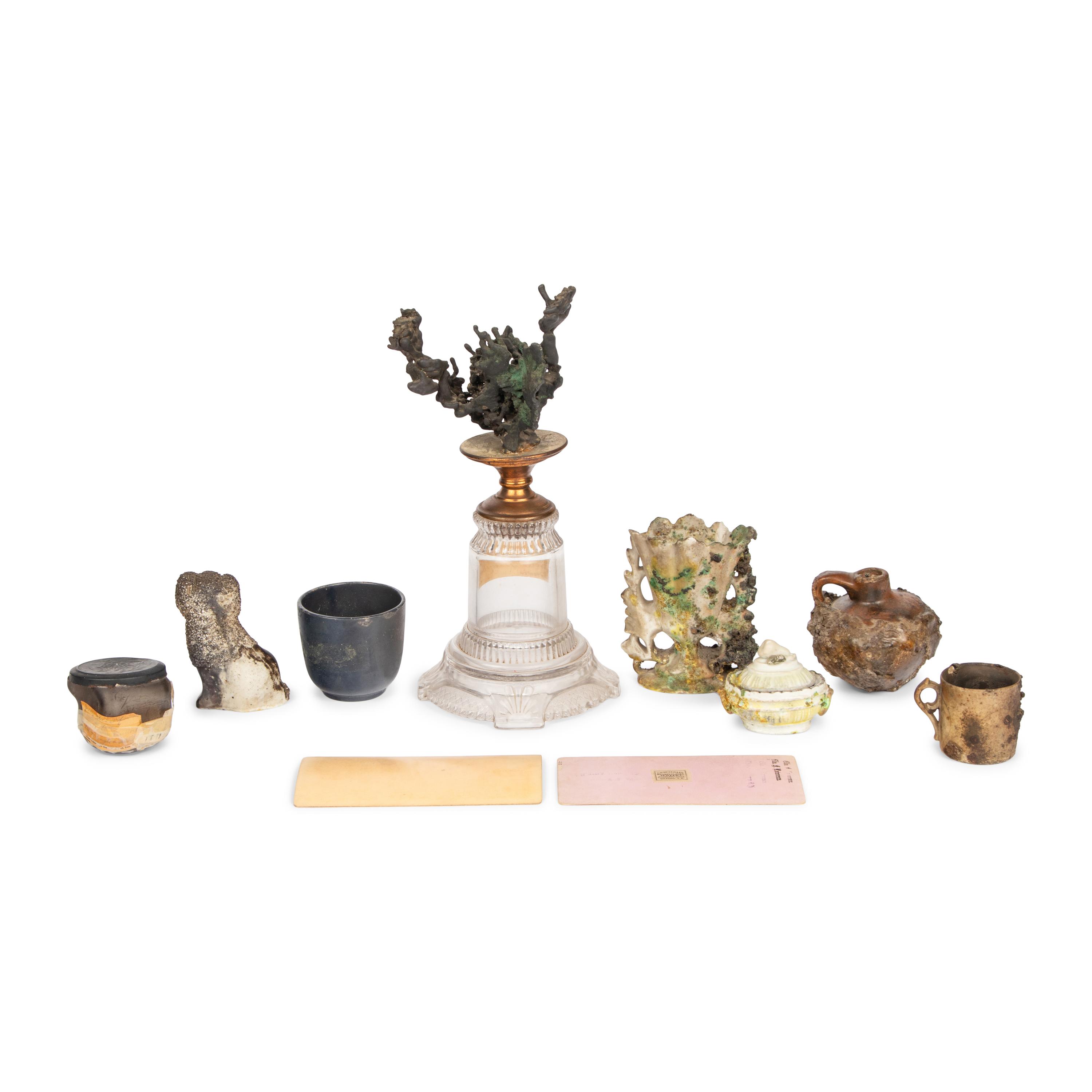 [Chicago Fire]. A group of artifacts salvaged from the wreckage of the Great Chicago Fire, comprising:
