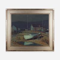 George William Sotter (American, 1879–1953) Fishing Village at Moonlight