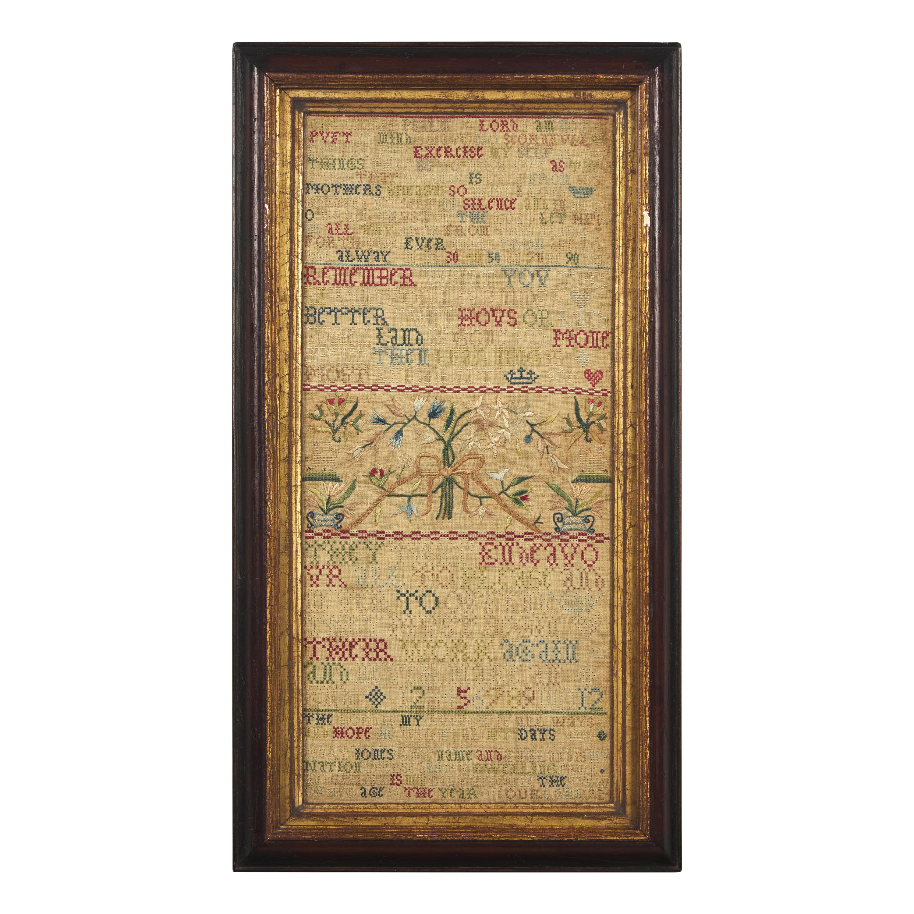 A Pair of Fine English Needlework Samplers Worked by Sisters