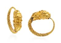 A Pair of Hellenistic Style Yellow Gold Earrings, 4.00 dwts.