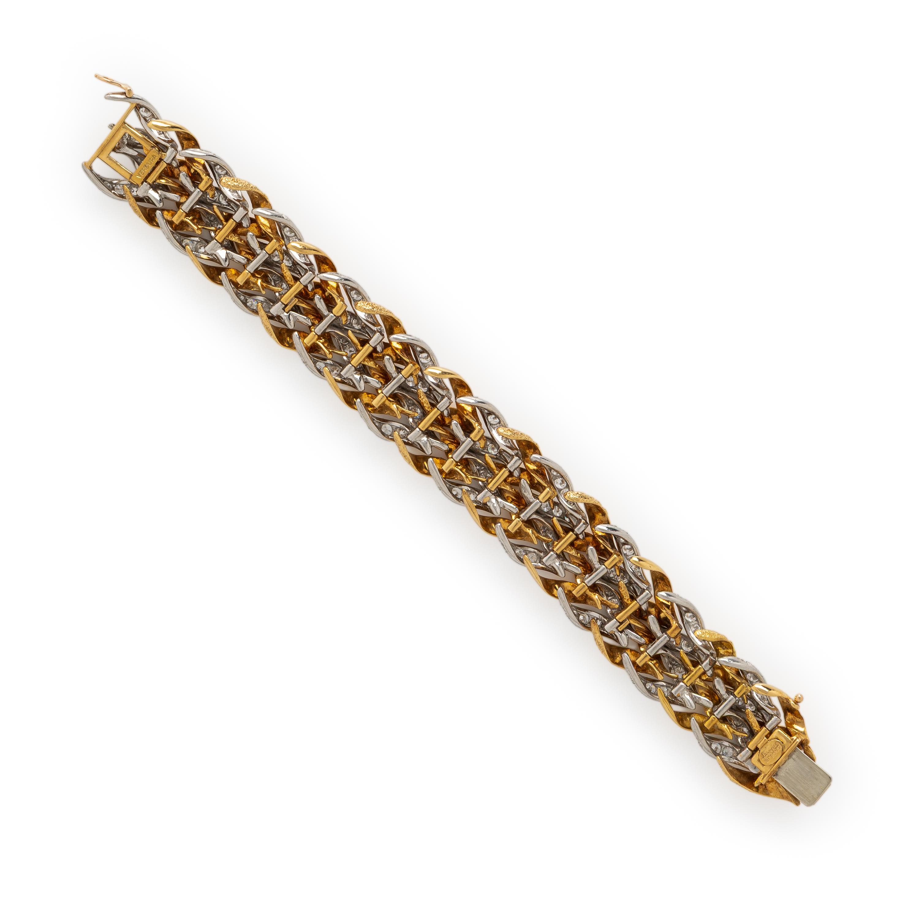 Verdura, Diamond, Yellow Gold, and Platinum Bracelet