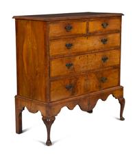 A George III Burlwood Chest of Drawers on Stand