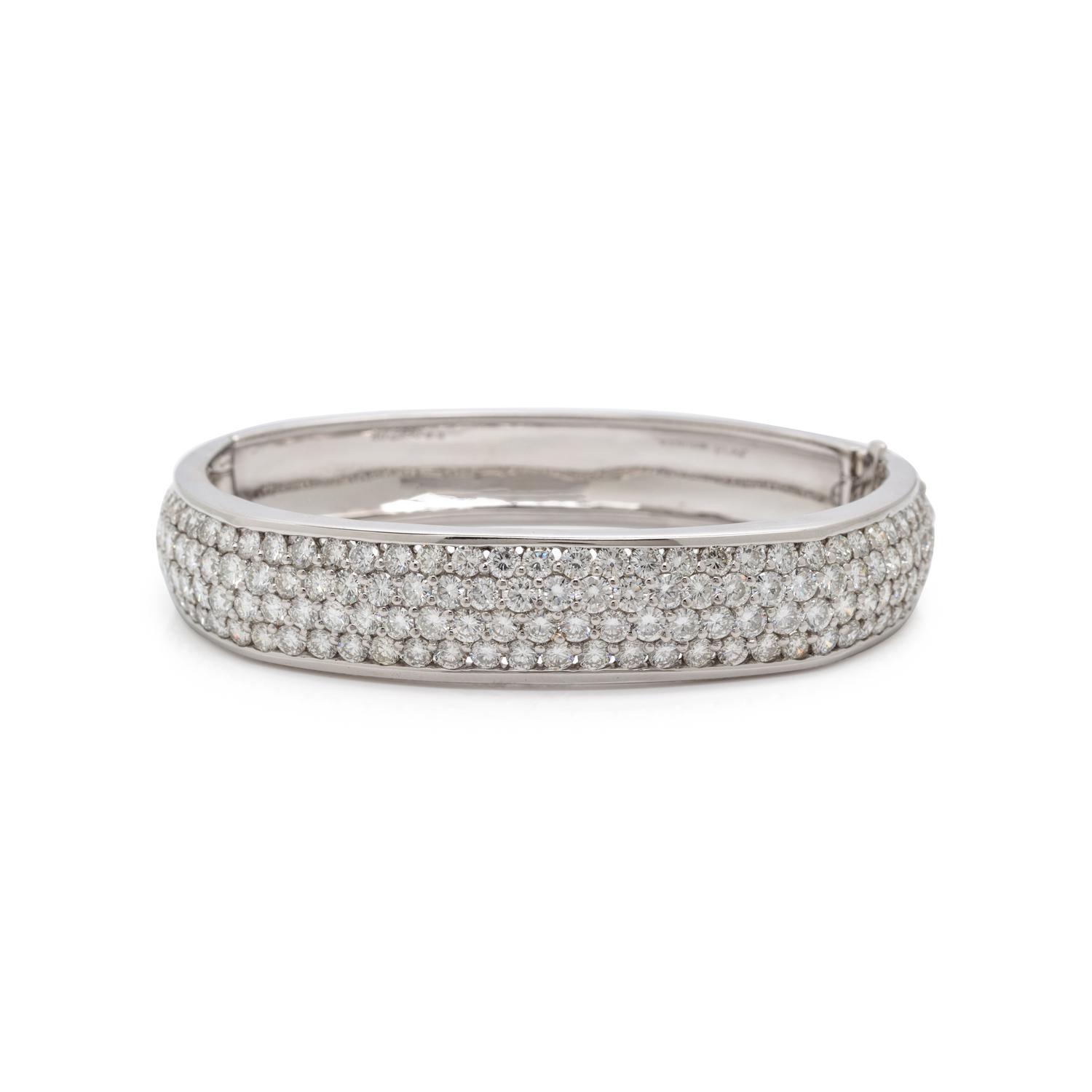 Jose Hess, Diamond and Platinum Bangle Bracelet