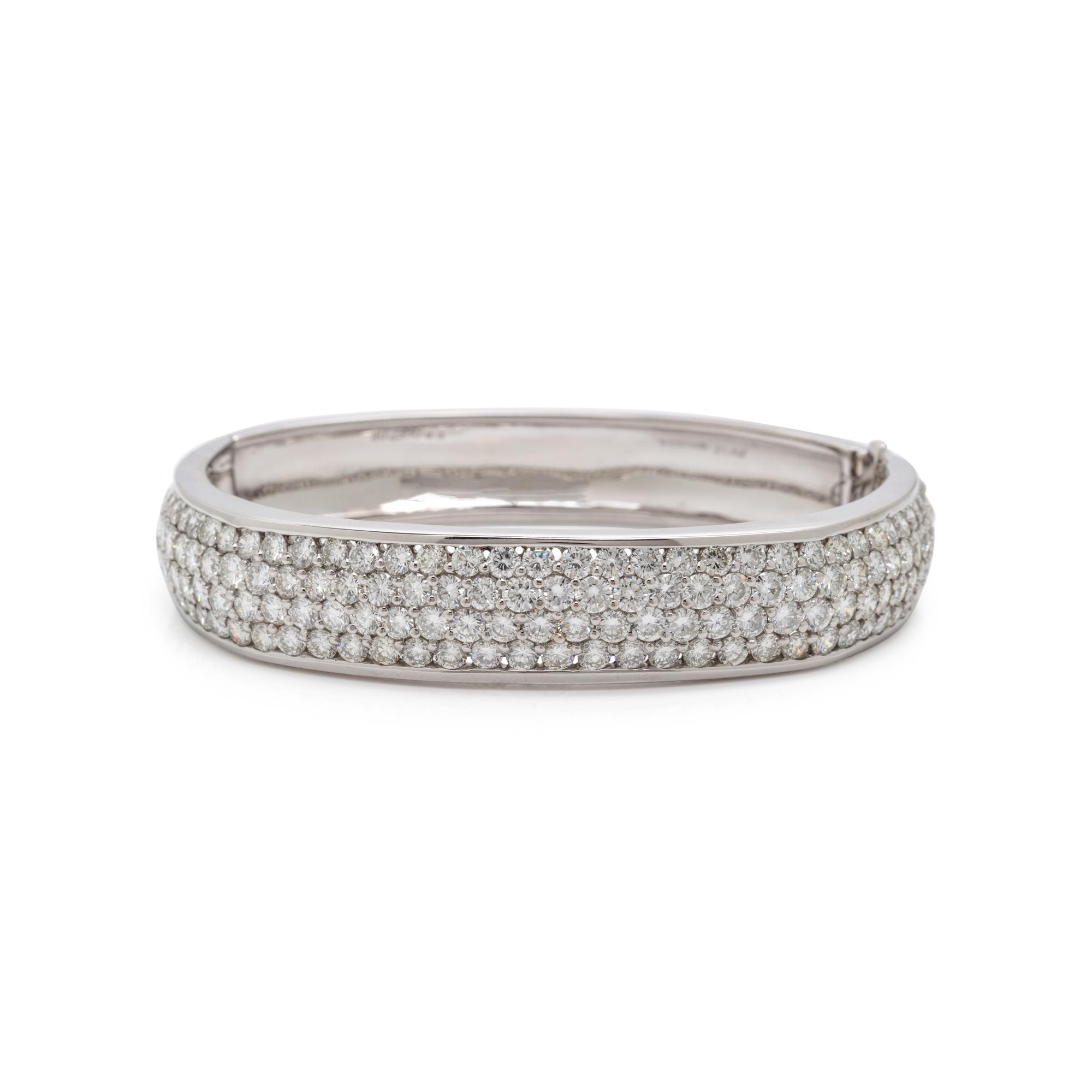 Jose Hess, Diamond and Platinum Bangle Bracelet