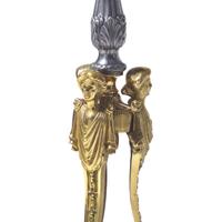 A Neoclassical Style Gilt and Patinated Bronze Gueridon
