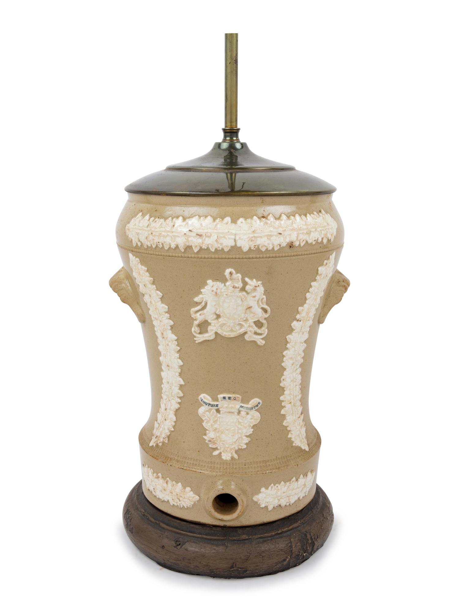 An English Salt-Glazed Stoneware Water Cooler