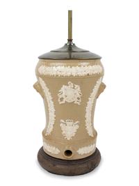 An English Salt-Glazed Stoneware Water Cooler