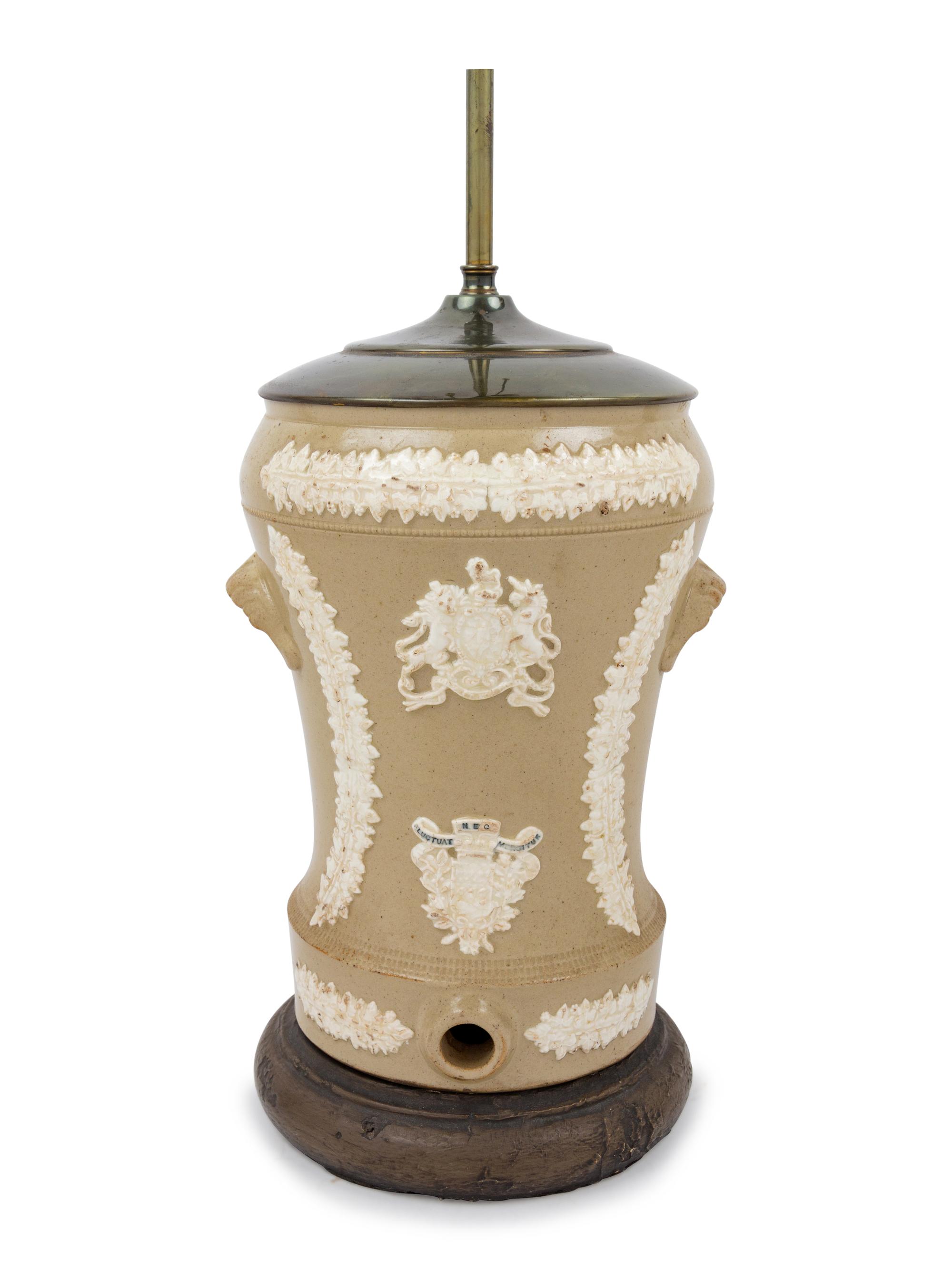 An English Salt-Glazed Stoneware Water Cooler