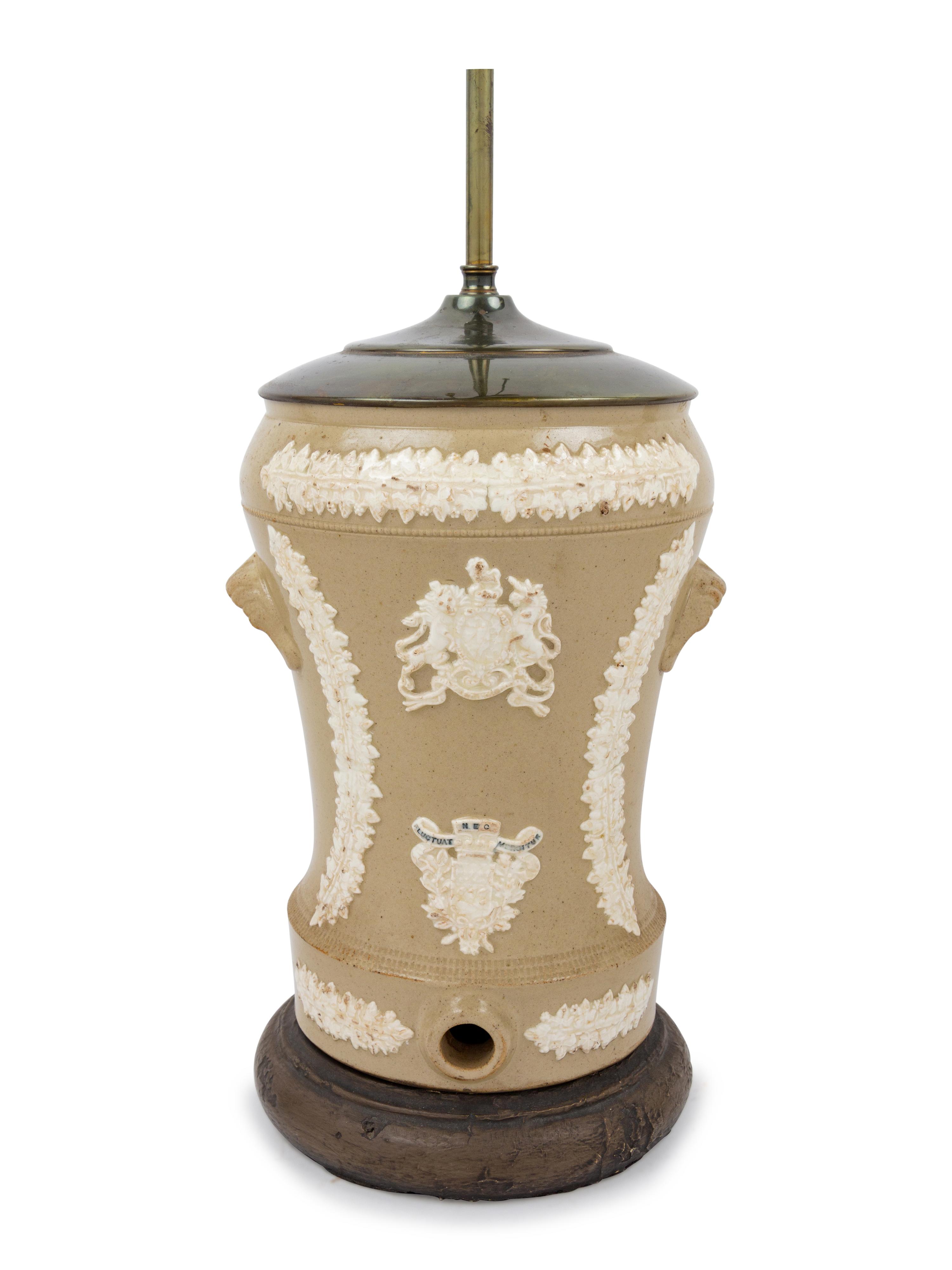 An English Salt-Glazed Stoneware Water Cooler
