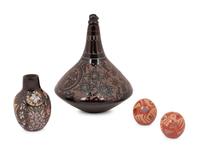 Polychrome Sgraffito Seed Jars