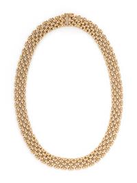 YELLOW GOLD BRICK LINK NECKLACE
