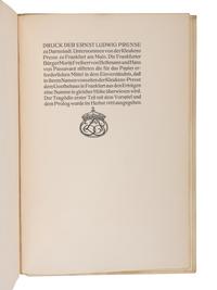 [ERNST LUDWIG PRESS]. GOETHE, Johann Wolfgang von (1749-1832). Faust. Eine Tragodie von Goethe. Darmstadt: Ernst Ludwig Press, 1923.