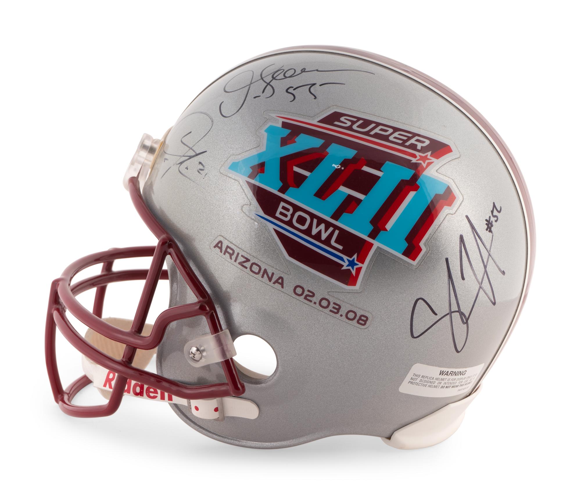 A Super Bowl XLVI 2008 Multi Signed Helmet Including Peyton Manning, Joe Montana and Junior Seau (Beckett Authentication Services BAS Certified),