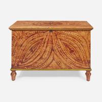 A painted and faux-grained blanket chest Attributed to the Deep Run Artist, Bucks County, PA, early 19th century