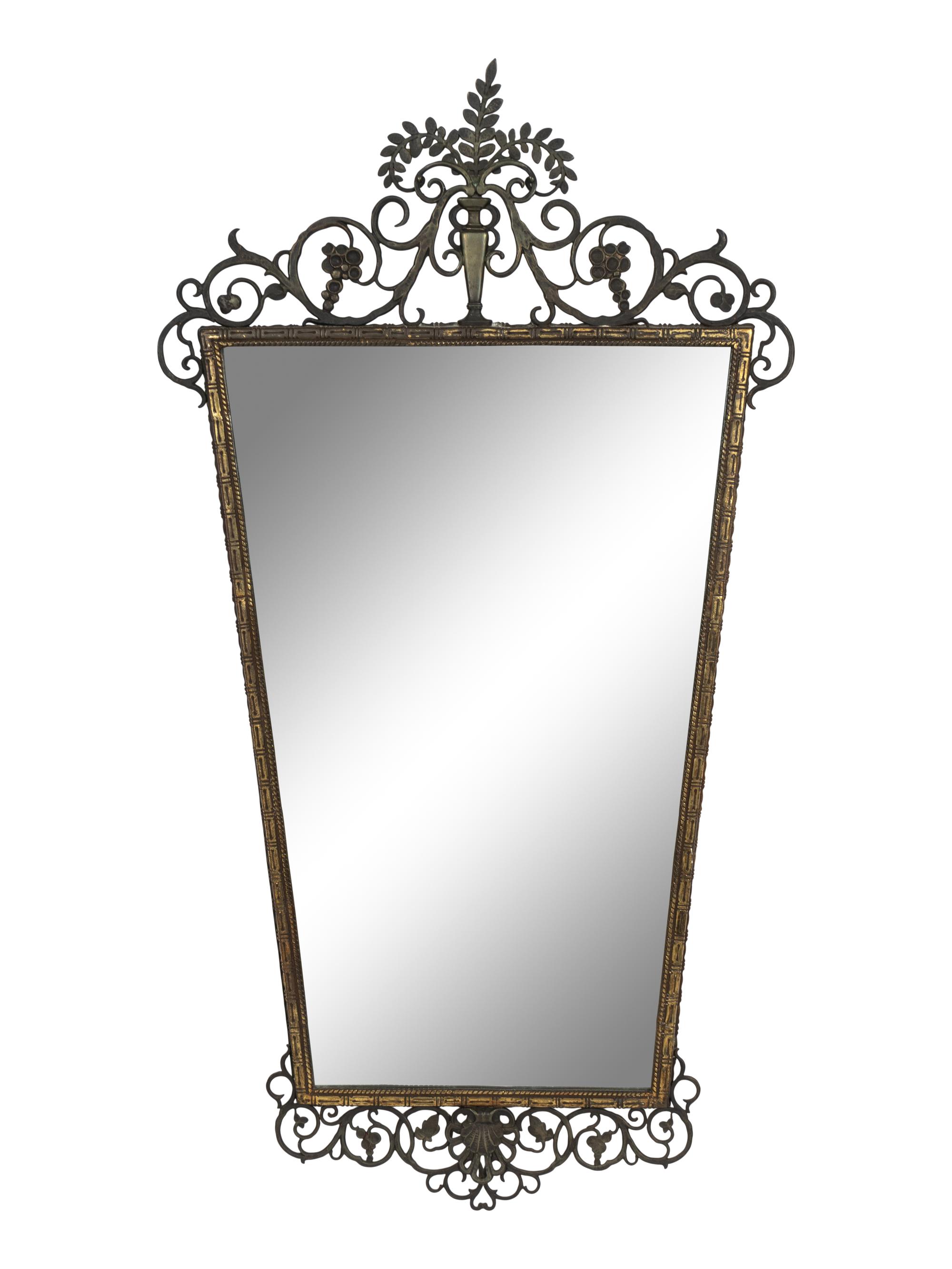 A Gilt Bronze Shield-Form Mirror