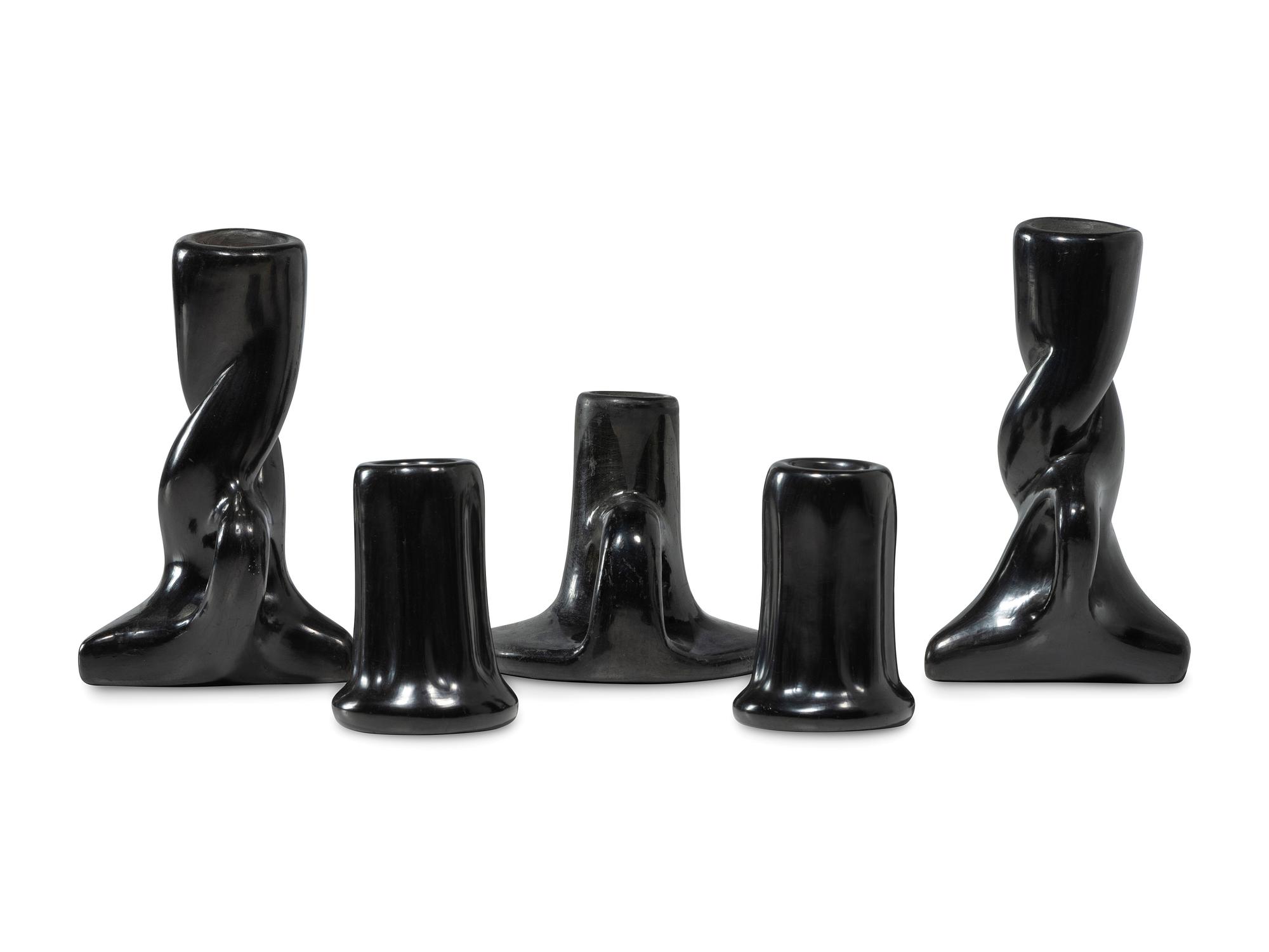 Table Setting of Santa Clara Pottery Candlestick Holders