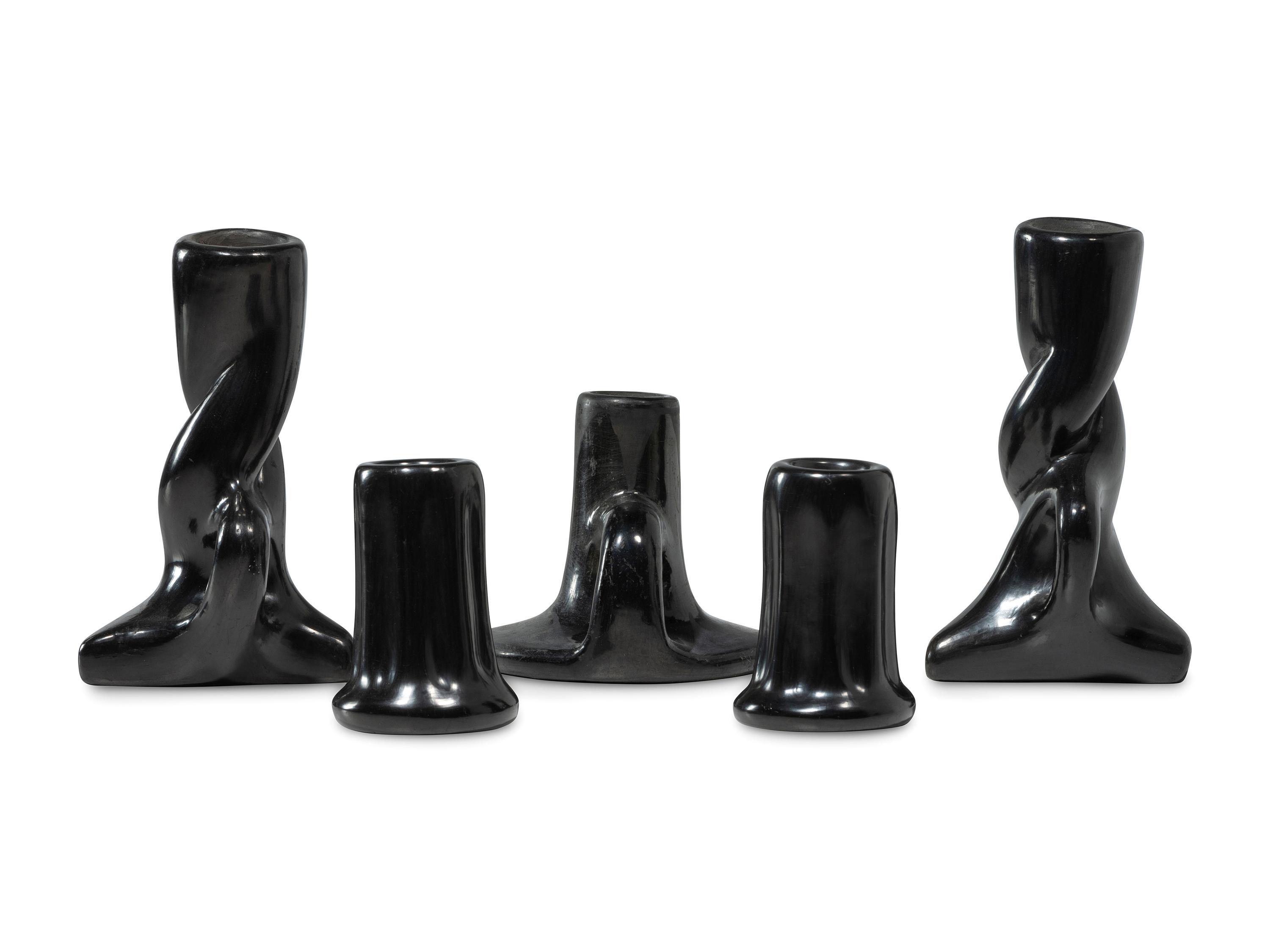Table Setting of Santa Clara Pottery Candlestick Holders