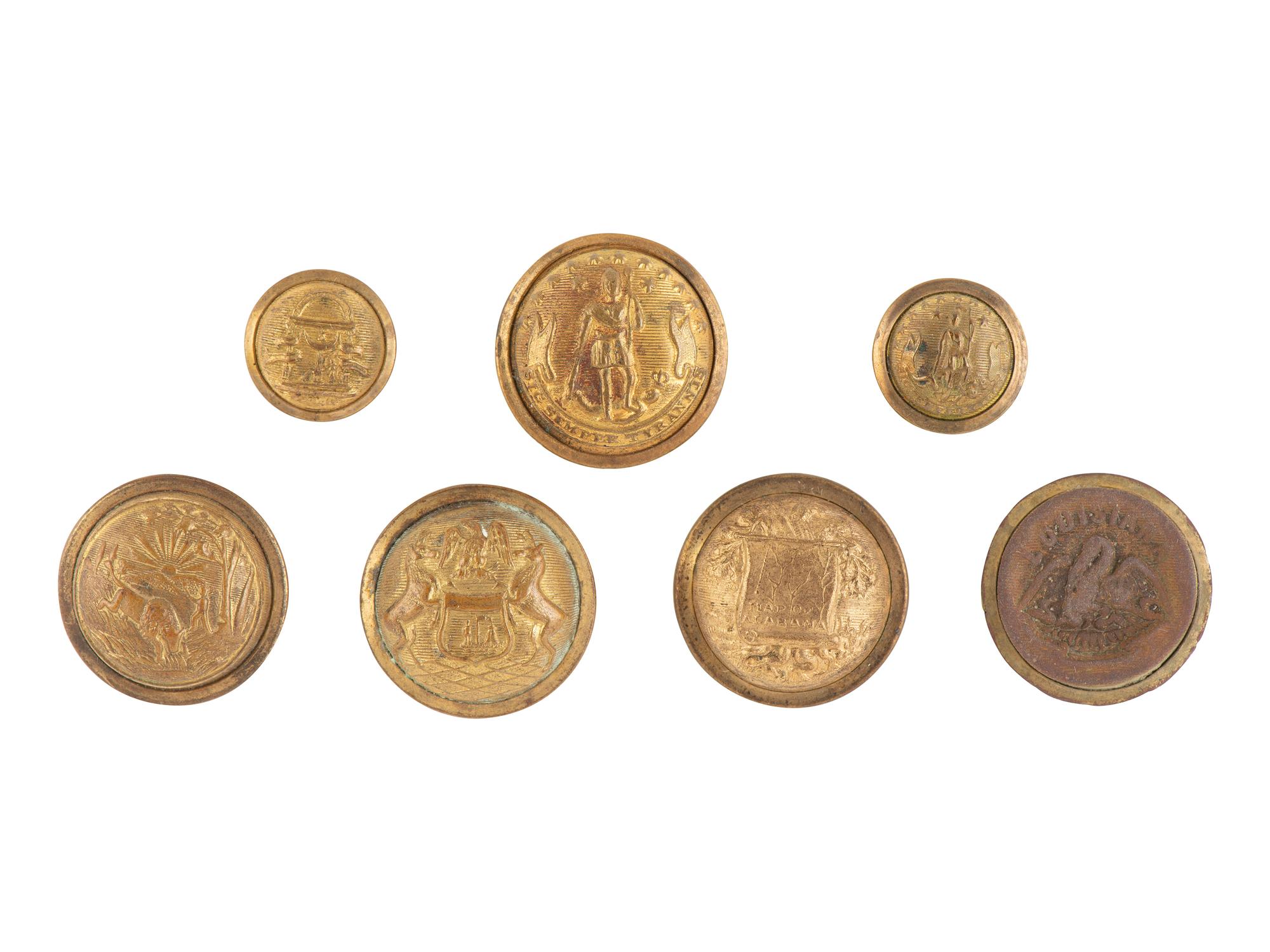 [MILITARIA]. 75+ miscellaneous buttons, mostly American, from the Estate of Carroll J. Delery III.
