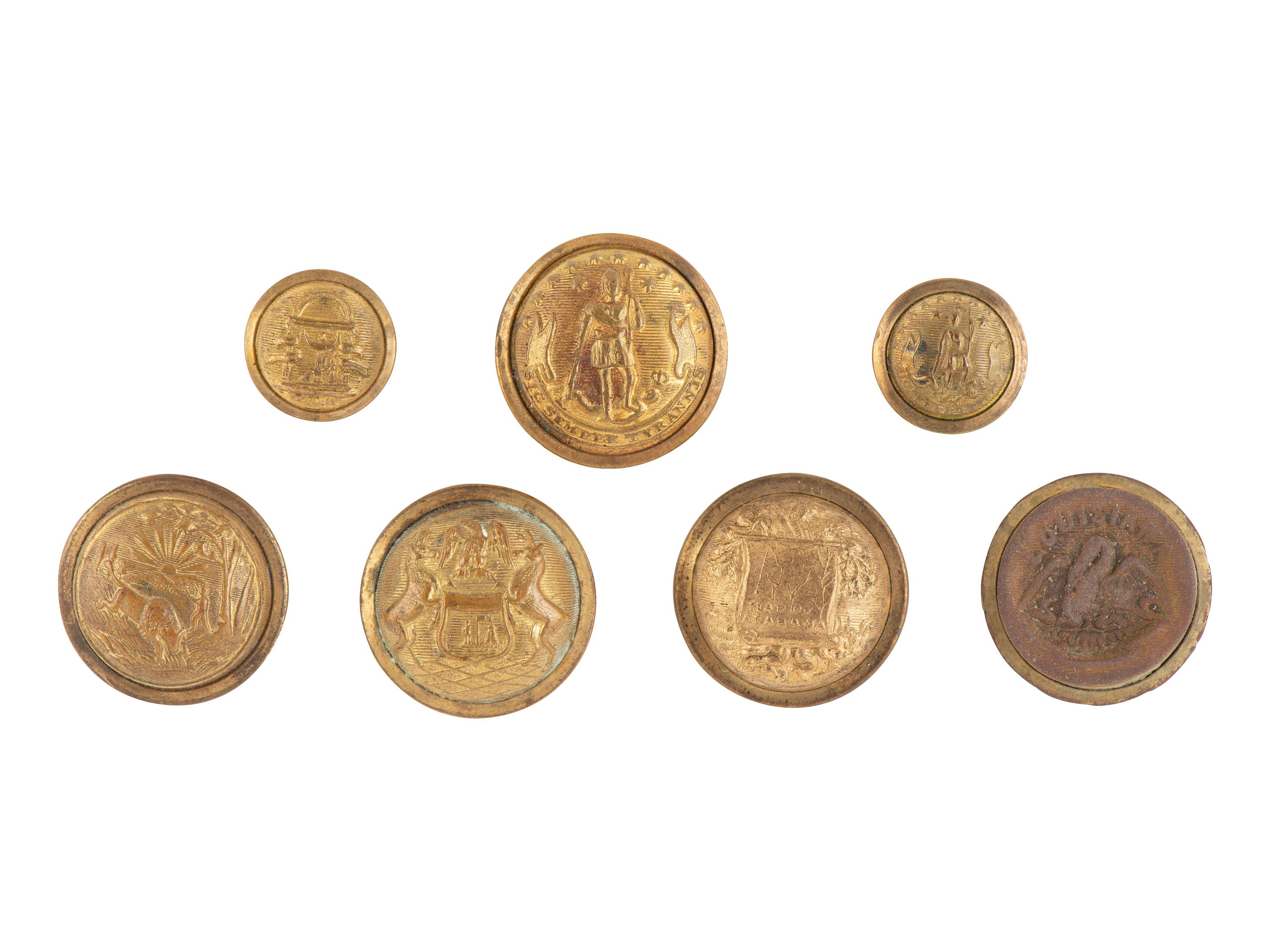 [MILITARIA]. 75+ miscellaneous buttons, mostly American, from the Estate of Carroll J. Delery III.