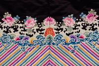 A Set of Aubergine Satin Ground Embroidered Silk Lady's Robe and Skirt