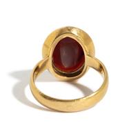 A Roman Carnelian Ring Stone with the Goddess Minerva — Set in a gold ring