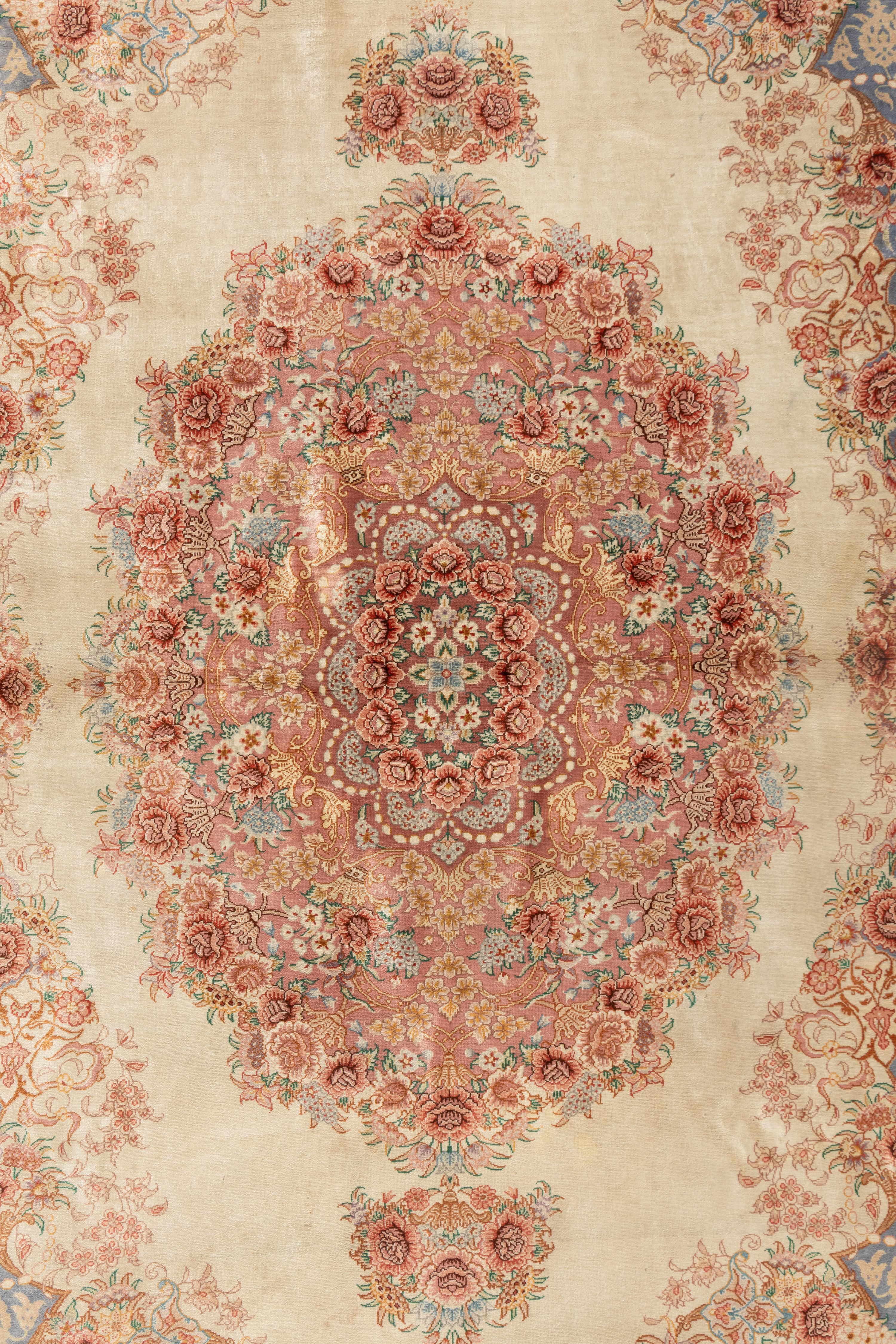 A Qom Silk Rug