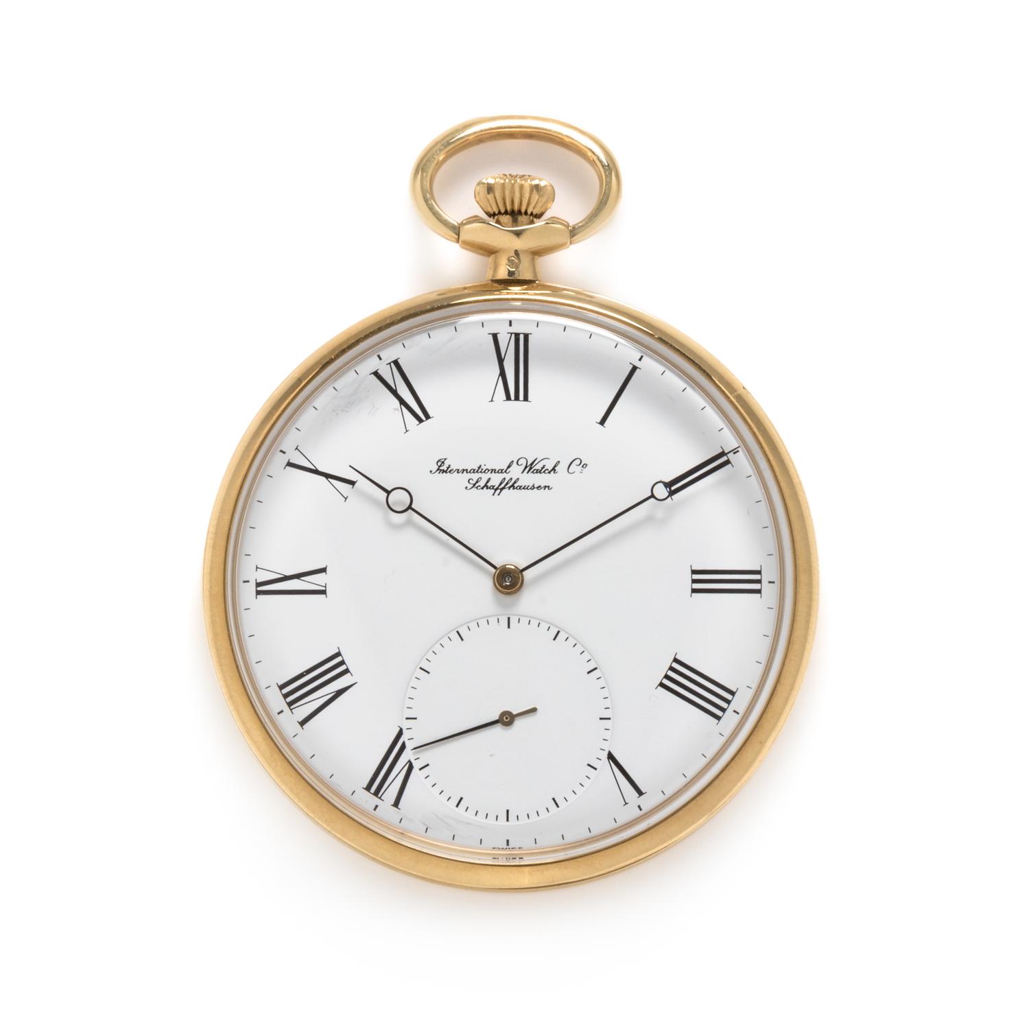 International Watch Co. Schaffhausen, 18K Yellow Gold Open Face Pocket Watch