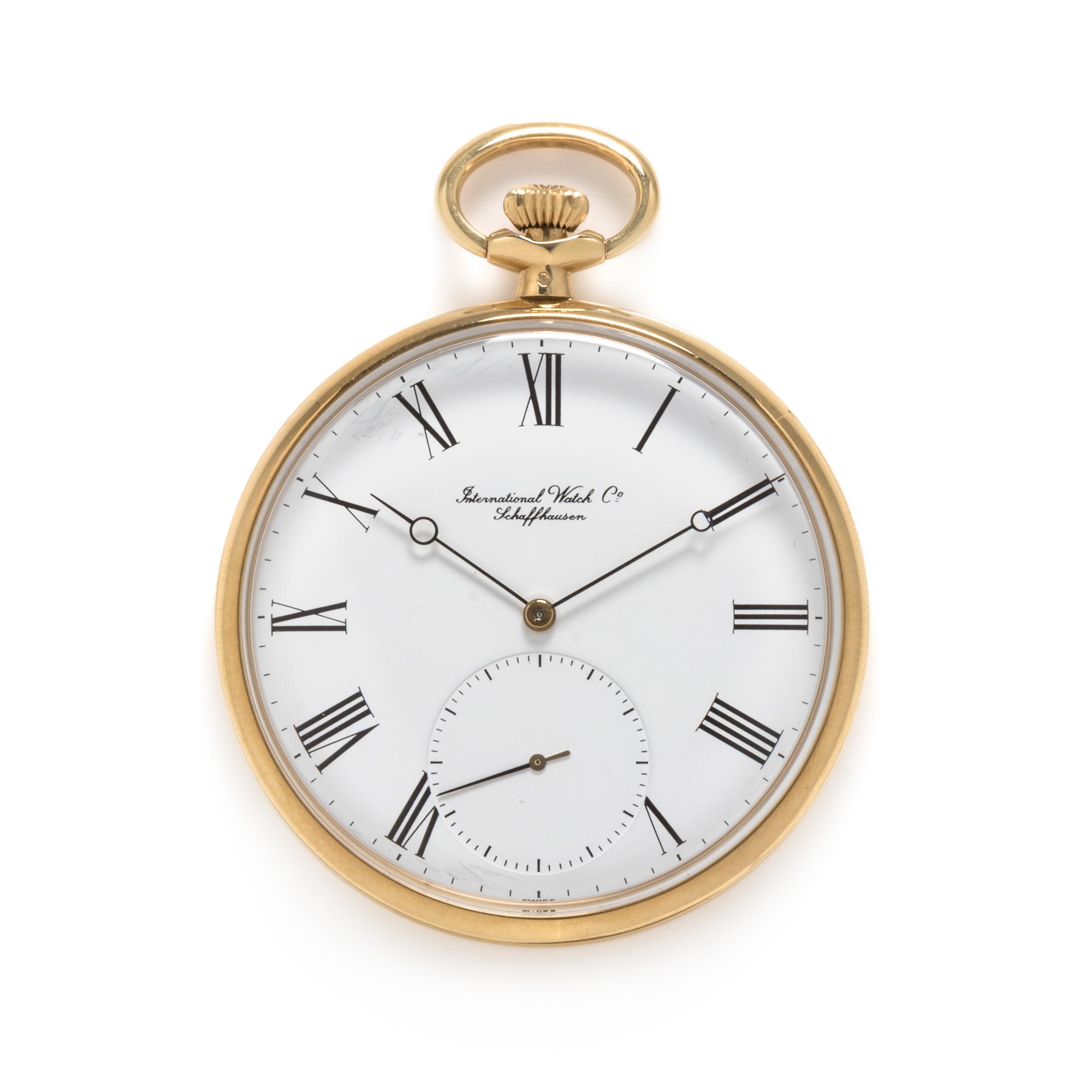 International Watch Co. Schaffhausen, 18K Yellow Gold Open Face Pocket Watch