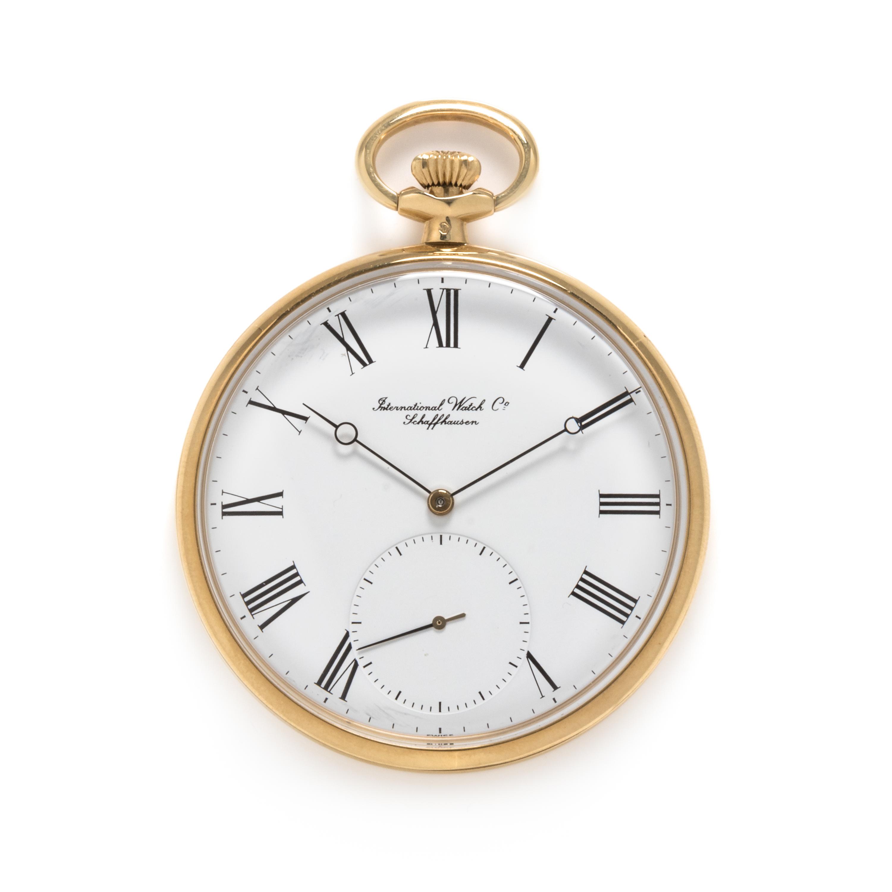 International Watch Co. Schaffhausen, 18K Yellow Gold Open Face Pocket Watch