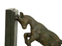 A Pair of Art Deco Signed Carlier Bronze Satyr & Goat Bookends — EARLY 20TH CENTUR