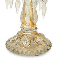A Pair of Baccarat Enameled Molded Glass Candelabra