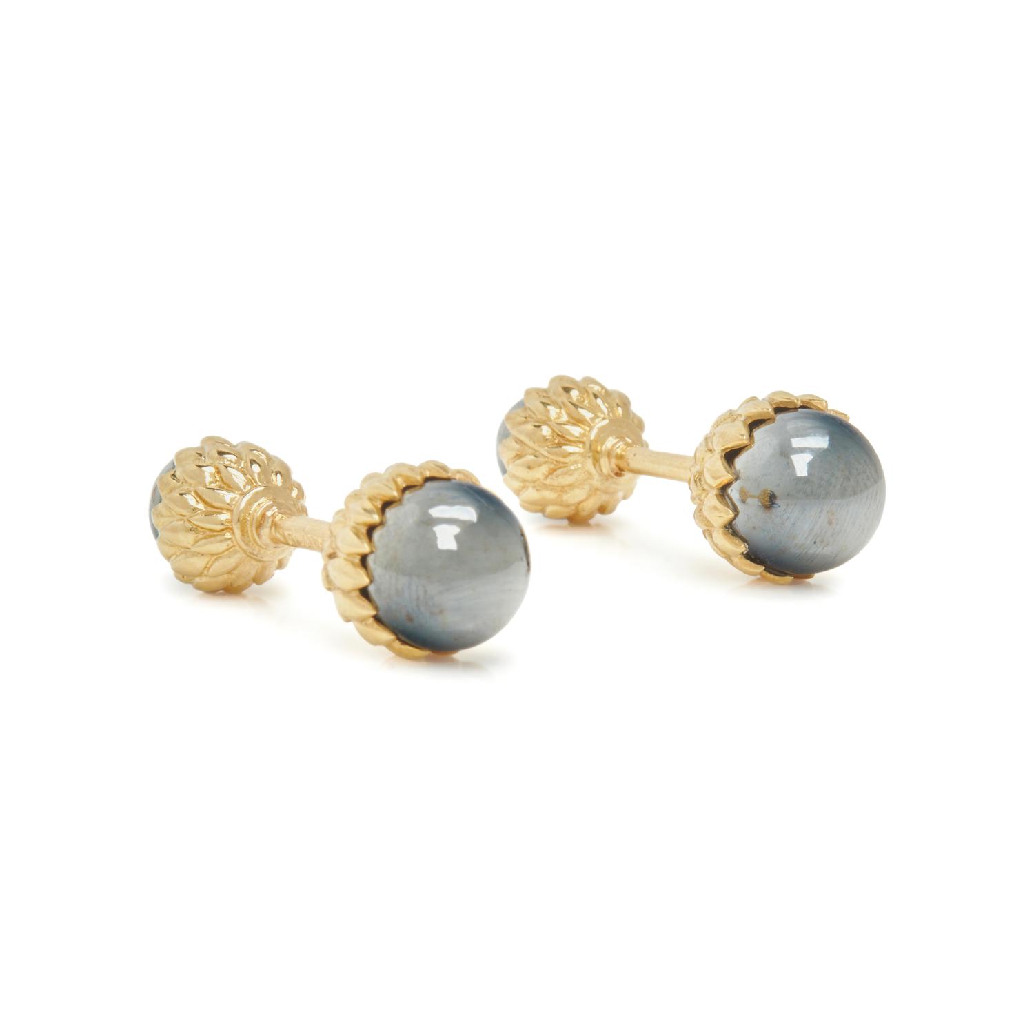 TIFFANY & CO., SCHLUMBERGER, YELLOW GOLD AND HEMATITE 'ACORN' CUFFLINKS