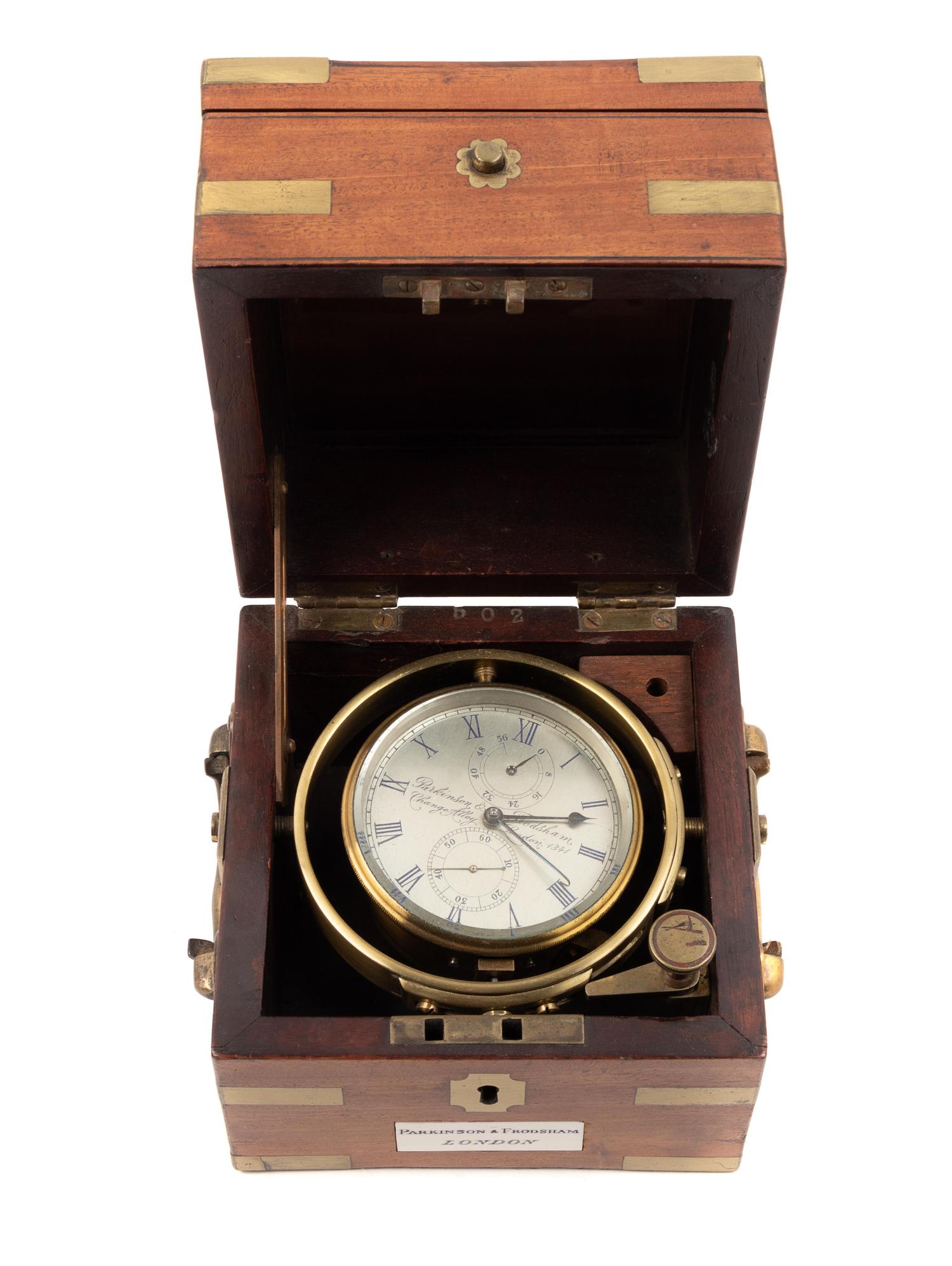 A Parkinson & Frodsham Brass Gimballed Ship's Chronometer