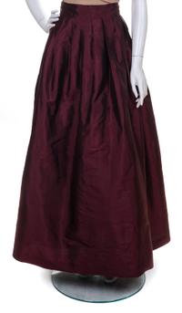 A Maroon Silk Pleated Evening Skirt, Size S.