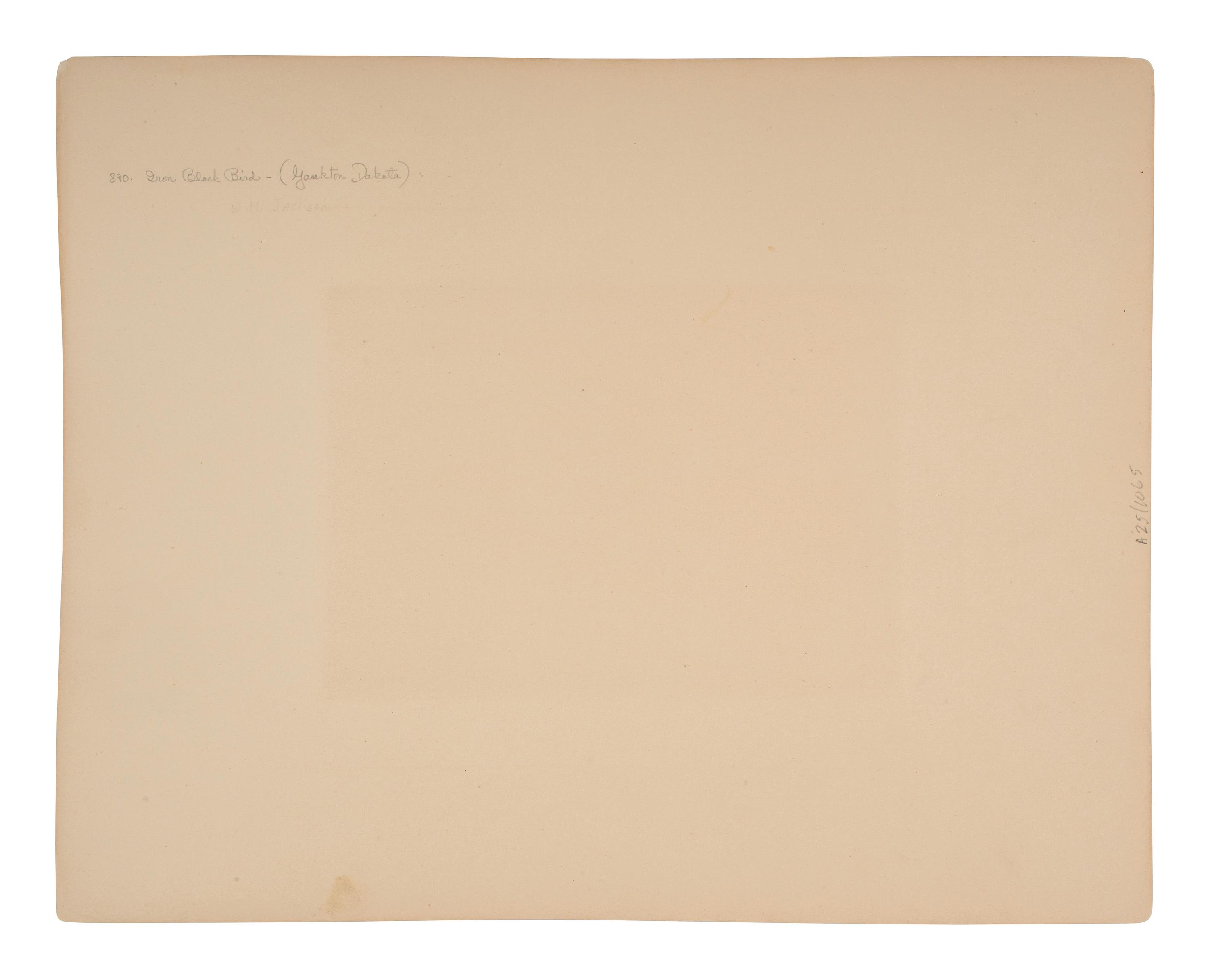[SHINDLER, Antonio Zeno (1823-1899), photographer]. Photograph of Iron Black Bird, Yankton Dakota. [Washington, DC, 1867].
