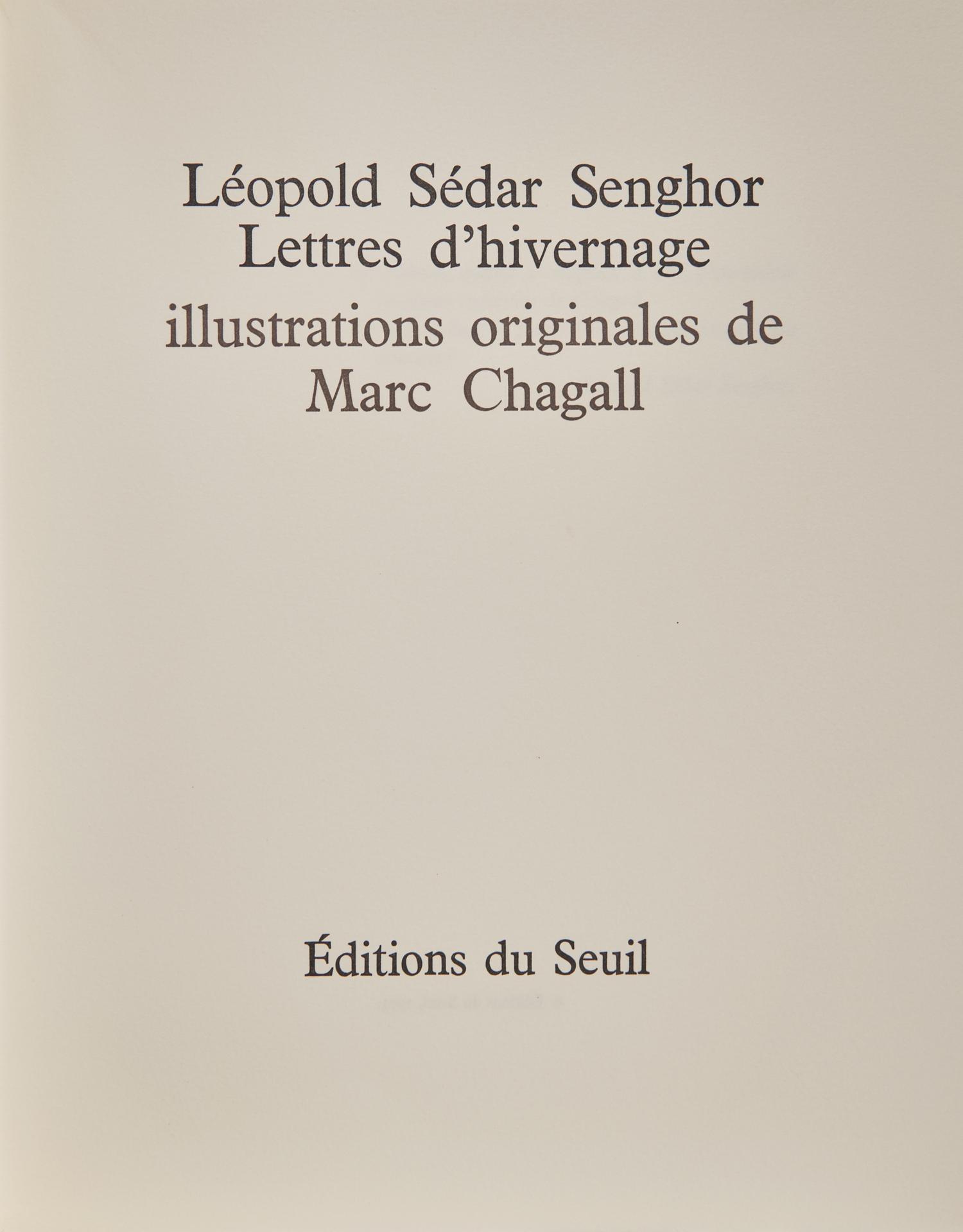 [Art] [Chagall, Marc] Senghor, Leopold Sedar. Lettres d'hivernage