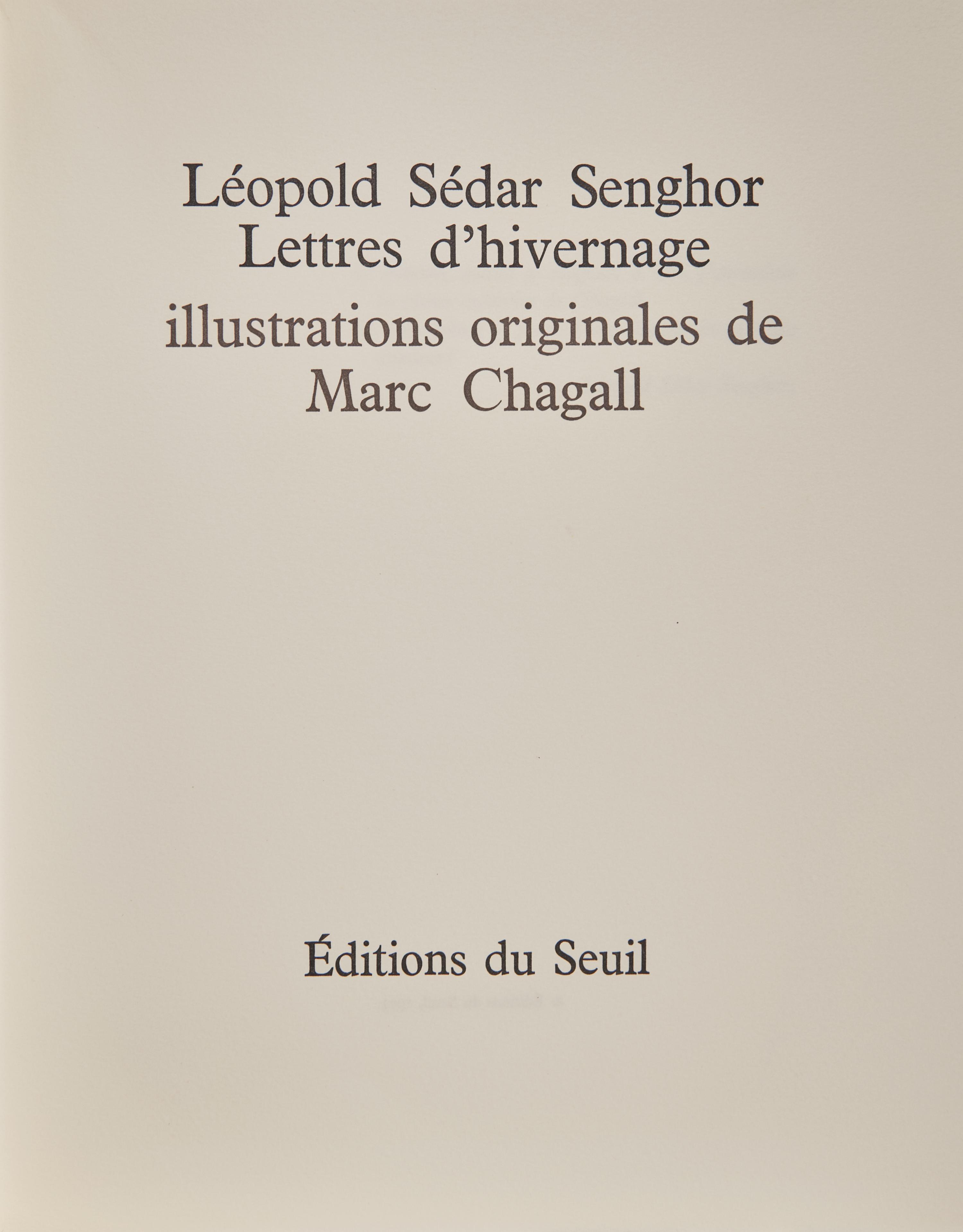 [Art] [Chagall, Marc] Senghor, Leopold Sedar. Lettres d'hivernage
