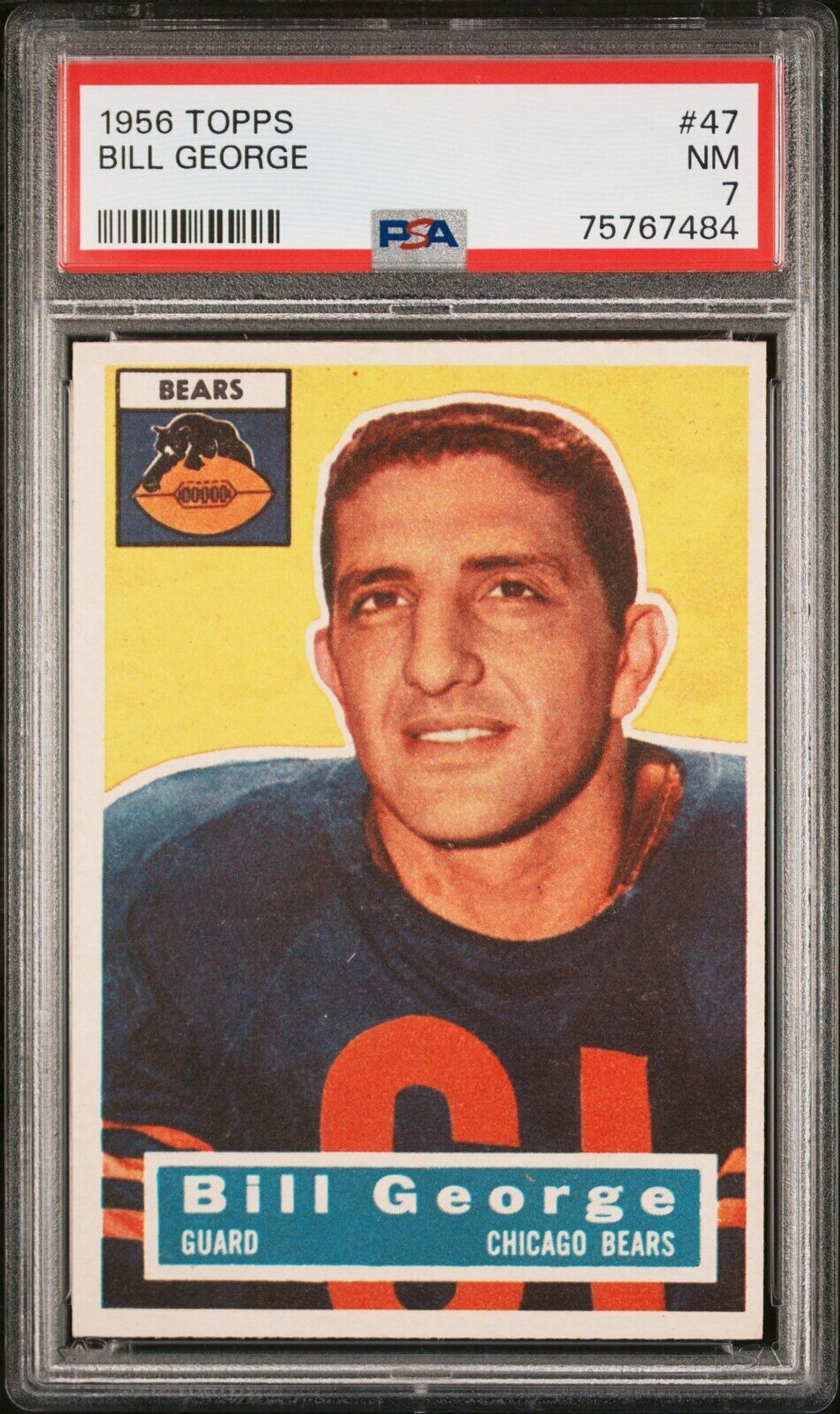 A Group of 1956 Topps Chicago Bears PSA Graded Football Cards,