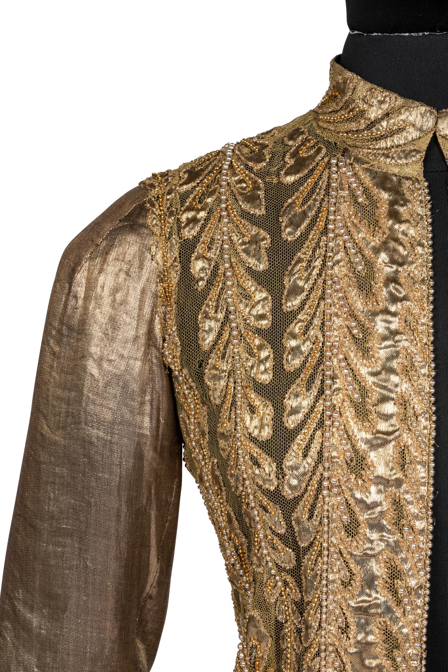 Chanel Haute Couture Embroidered Gold Net and Lamé Jacket, 1930s
