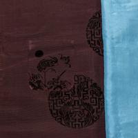 A Chinese Dark Brown Cut Velvet Robe, 20th Century — 清晚期 醬地漳絨團壽紋袍