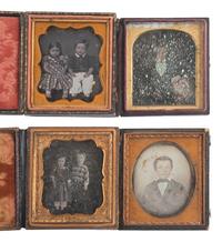 [EARLY PHOTOGRAPHY]. 20 sixth plate daguerreotypes featuring young boys and groups of siblings.