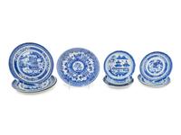 A Group of Chinese Export Porcelain Teacups, Saucers and Plates