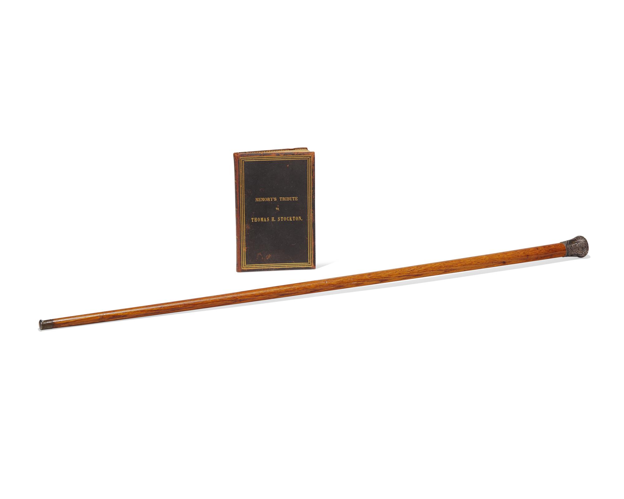 A Silver-Mounted Oak Walking Stick Made Of The Original Timbers From Independence Hall, Presented To Rev. Thomas H. Stockton (1808-1868)