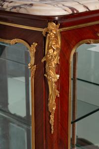 A Louis XV Style Gilt-Bronze-Mounted Tulipwood Vitrine