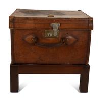 Two English Leather Luggage Cases with the Royal Cipher of George V
