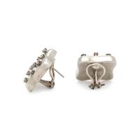 ANGELA CUMMINGS, STERLING SILVER AND DIAMOND EARCLIPS